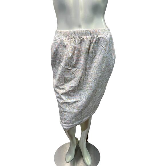 Vintage 90s Jennifer Reed Abstract Print Cotton Skirt with Pockets Medium - Picture 9 of 9